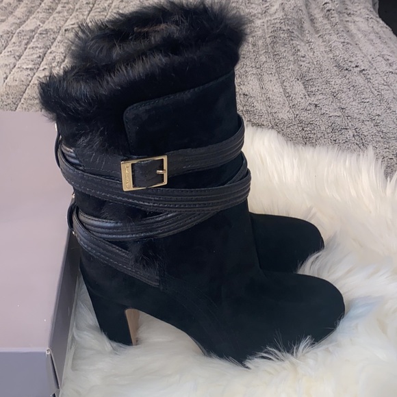 Louise et Cie  Lo-Ynez black ankle boots with real rabbit fur. NWB - Picture 9 of 10